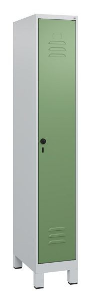 C+P Umkleidespind Classic PLUS, Füße, 1800x300x500mm, 7035/6011, Drehriegel, 0800107-10 S10006
