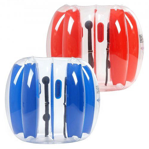 VEVOR aufblasbare Bumper Balls (2 Stk.) 1,2 m, strapazierfähig 0,5 mm PVC, rot + blau gestreift, für Outdoor-Spiele, SCPJKHSJTLSJ8ID92001V0