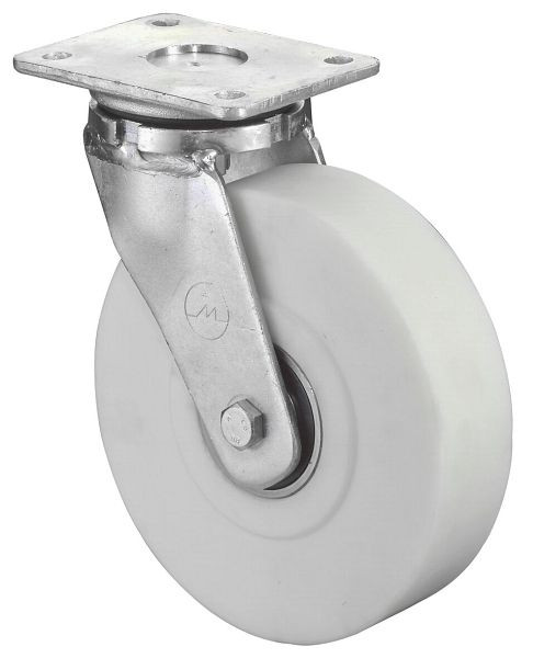 BS Rollen Schwerlastrolle, Rad-Breite 80 mm, Rad-Ø 300 mm, Tragfähigkeit 5000 kg, Lauffläche/Radkörper Polyamid gegossen, Kugellager, RR100.B16.300