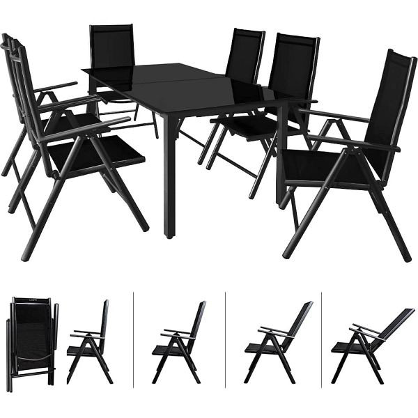 casaria Garten-Sitzgruppe Bern 7-tlg Anthrazit Alu, 992519