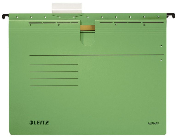 LEITZ 1984 Hängehefter ALPHA®, kfm. Heftung, Pendarec-Karton, grün, 1984-00-55