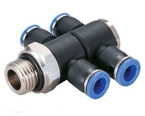 timmer B-TVTEd2-10-3/8-KU, T-Verteiler-Einschraubverschraubung zylindrisch, Schlauch-Ø: 10 mm, Gewinde: 3/8", VE: 3 Stück, 03181674