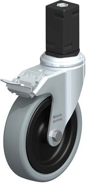 Blickle LKRA-VPA 126G-11-FI-EV17 Apparate-Lenkrolle mit Expander & Feststeller, Vollgummi, Grau, 848364
