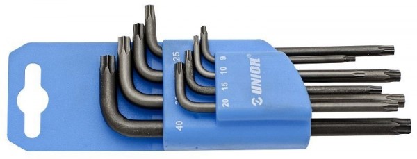 Unior Stiftschlüsselset mit Tamper-TX-Profil im Kunststoffclip, TR9-40/8-teilig, 613089