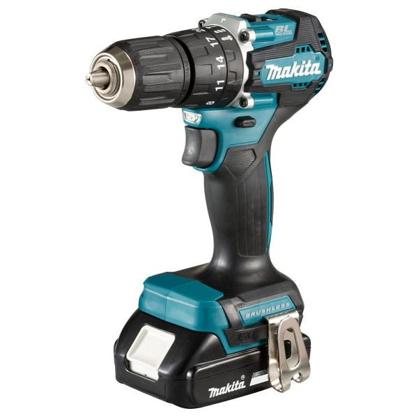 Makita Akku-Schlagbohrschrauber 18 V, 40 Nm, 0-1.700 min-1, 2 Akkus + Ladegerät im MAKPAC, DHP487RAJ