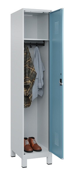 C+P Spind Evolo PLUS, mit Füßen, 1 Abteil, 1950x400x500mm, 7035/0010, Verschluss Zylinderschloss, Ablageböden 1, 049010-12 S10036