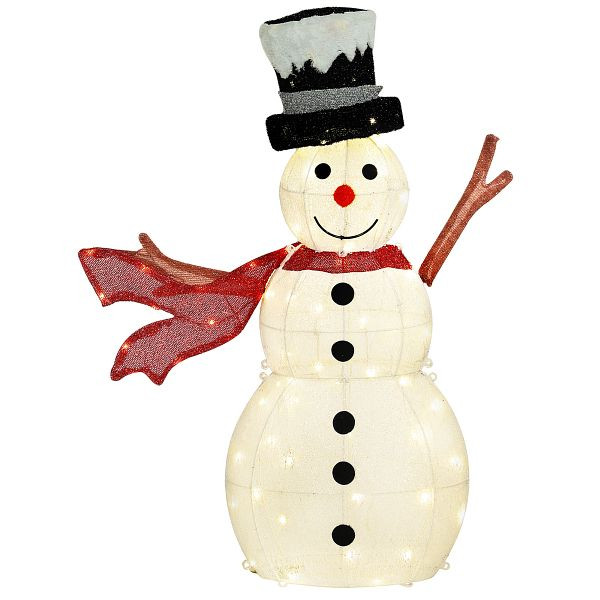 Outsunny 78er LED Weihnachtsdeko, Weihnachten Schneemann in warmweiß, Stahlrahmen, für Indoor, Outdoor, Mehrfarbig, 84J-014V90WT