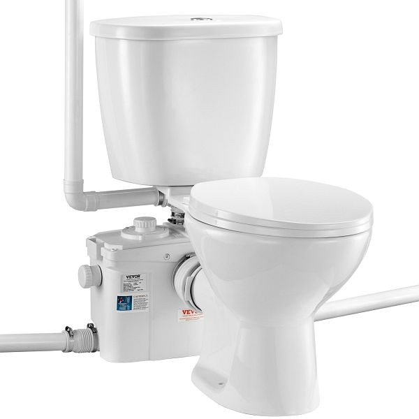 VEVOR Macerating Toilet System mit 800W Pumpe, Upflush Toilette für Keller, ZHSKU00000000000068