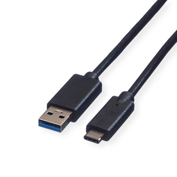ROLINE USB 3.2 Gen 1 Kabel, A-C, ST/ST, schwarz, 1 m, 11.02.9011