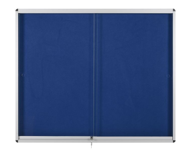 Bi-Office Indoor-Schaukasten mit Schiebetüren Blauer Filz 8xA4, VT690207160