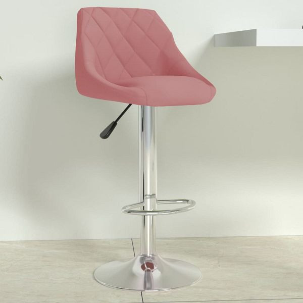 vidaXL Barhocker Rosa Samt, Polyester, verchromter Stahl, 335299