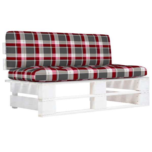 vidaXL Outdoor-Mittelsofa Paletten Kiefernholz Imprägniert Weiß, 3066505