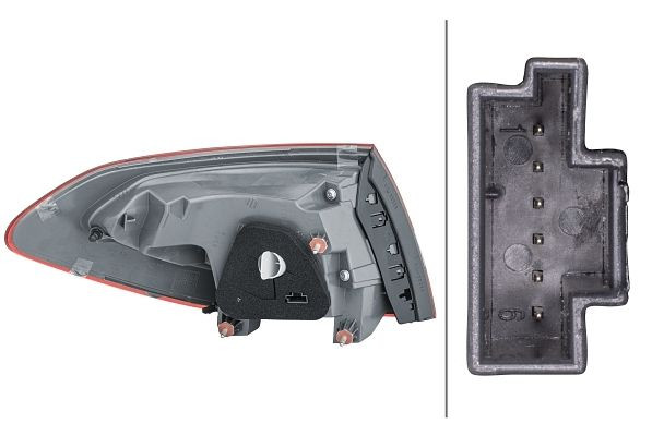 HELLA Heckleuchte, Hybrid, äusserer Teil, für u.a. MERCEDES-BENZ C-CLASS T-Model (S205), ECE/CCC, für Linksverkehr, rechts, 2SD 354 875-221