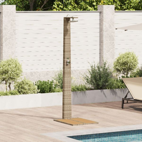 vidaXL Gartendusche Beige 60x80x214 cm Poly Rattan, 42003417