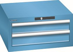 LISTA Schubladenschrank 27x27E (BxTxH) 564x572x283mm AUTO Lock, Lichtblau, 2 Schubladen, Fronthöhen: 100 mm, 78.463.010.A