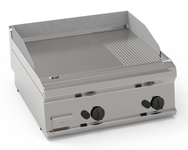 KBS Gas-Grillplatte 2 Heizonen 2/3 glatt + 1/3 gerillt, hartverchromt, Tischgerät, 10322015