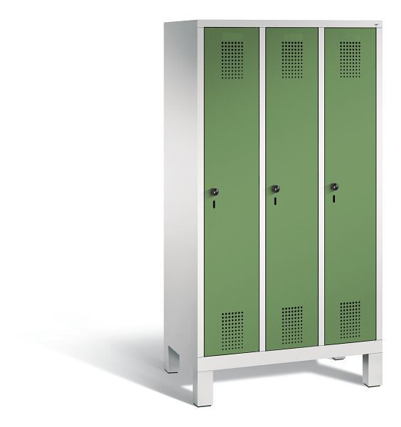 C+P Spind Evolo, 3 Abteile, H1650xB900xT500 mm, Grau/Resedagrün, 480106-30 S10036