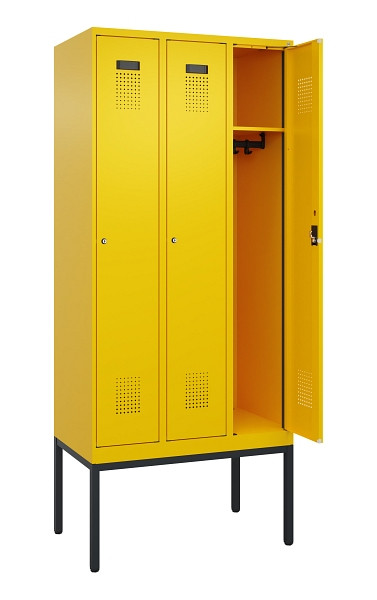 C+P Spind Evolo PLUS, Gestell, 3 Abteile, 2120x900x500mm, 1023/1023, Verschluss Zylinderschloss, Ablageböden 3, 0490307-30 S10049