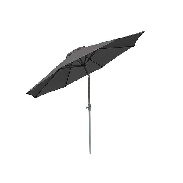 Mendler Sonnenschirm N18, Gartenschirm, Ø 2,7m neigbar Polyester/Alu 5kg, anthrazit, 65360