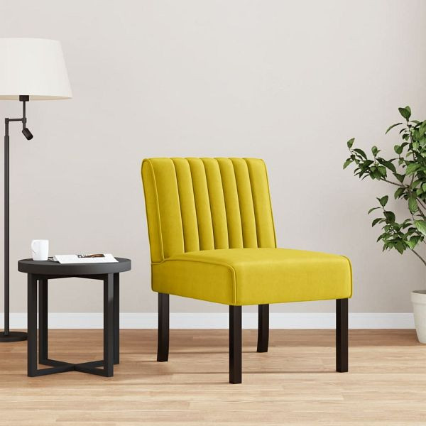 vidaXL Polsterstuhl Gelb Samt (Polyester), Massivholz, 352455