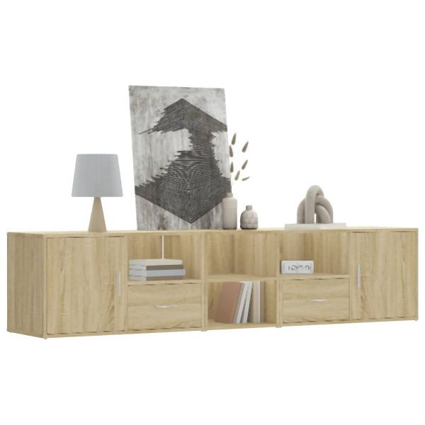 vidaXL Eckregal Sonoma-Eiche 200x40x45 cm Holzwerkstoff, 3307830