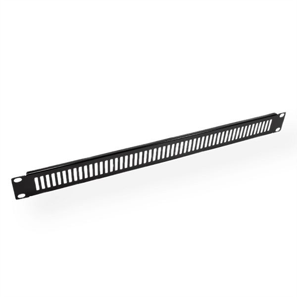 VALUE 19"-Belüftungs-Frontplatte 1 HE, RAL 9005 schwarz, 26.99.0319