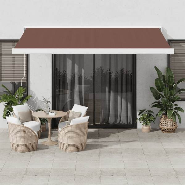 vidaXL Markise Manuell Braun 450x300 cm, Polyester, 3215721