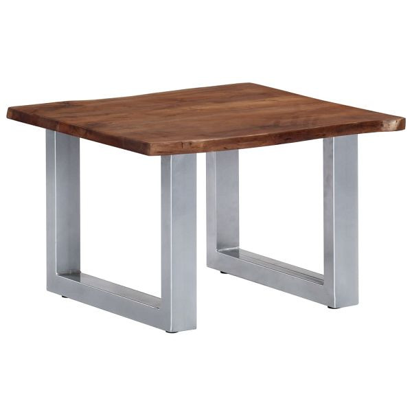 vidaXL Couchtisch mit Naturkanten 60 x 60 x 40 cm Massivholz Akazie, 247826
