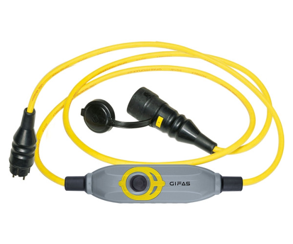 GIFAS Verlängerungsleitung PROFLEXX H07RN-F PRCD-S+, 3m, mit PRCD´S+, 3x1,5mm², gelb, Schutzkontaktstecker/Kupplung, 300750