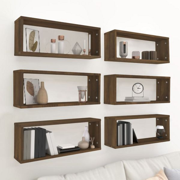 vidaXL Würfelregale 6 Stück Braun Eichen-Optik 60x15x23cm Holzwerkstoff, 815932