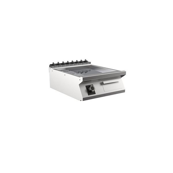 Mareno M1-900 elektrische Bratplatte mit 2/3 glatter und 1/3 gerippter chromplatte, 60cm, 600(B)x920(T)x250(H)mm, FT96EMCT, 191.246