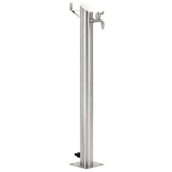 vidaXL Garten-Wassersäule Edelstahl Rund 95 cm, 45456