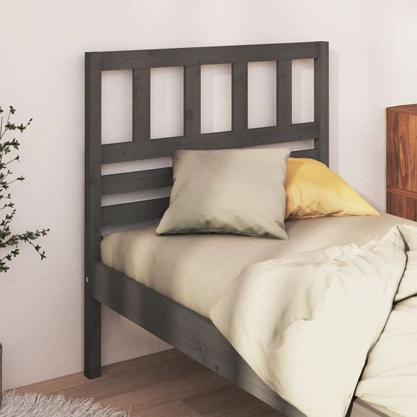 vidaXL Kopfteil Grau 81x4x100 cm Massivholz Kiefer, 814121