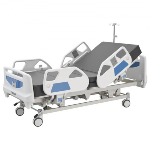 VEVOR Elektrisches Krankenhausbett, 5 Funktionen, Herzstuhl, Reanimations-Funktion, Zentralverriegelung, 12,7 cm Rollen, QDDKLBBXGKJPYNDHF001V2