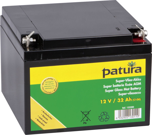 Patura Super-Vlies-Akku 12 V / 75 Ah C100 wartungsfreie Vliesbatterie, 133620