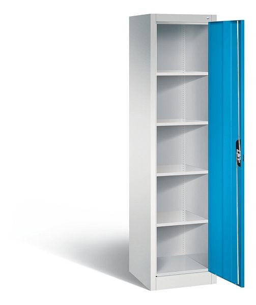 C+P Büroschrank Acurado, H1950xB502xT500mm, Farbe: Lichtgrau / Lichtblau, Muldengriff, 5 OH, 9235-000 S10194