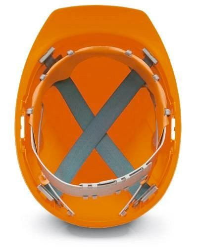 Schuberth Bauschutzhelm mit 4-Punkt-Gurtband, gemäß DIN-EN 397, orange, 116354