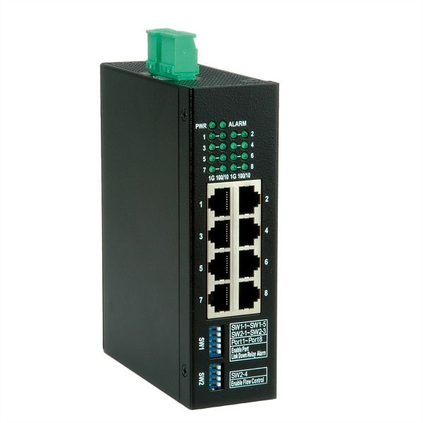 ROLINE Industrie Gigabit Switch, 8x RJ-45, 21.13.1161