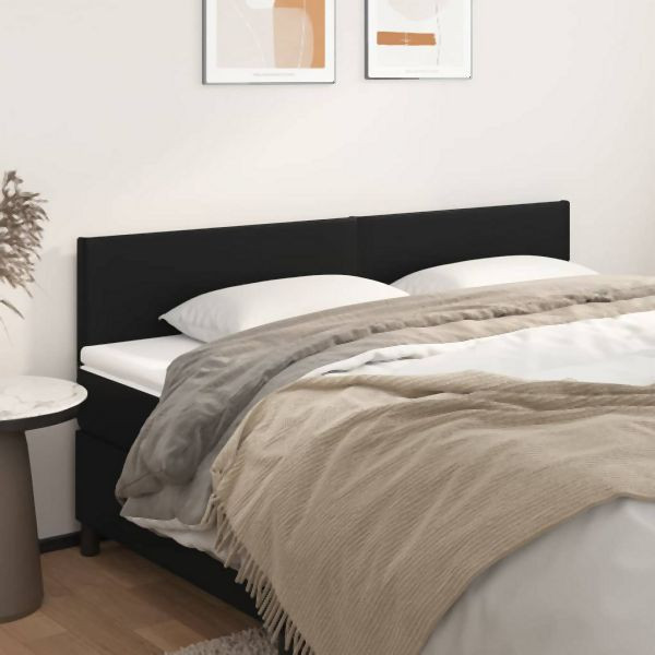 vidaXL Kopfteile 2 Stück Schwarz 90x5x78/88 cm Kunstleder, 345832