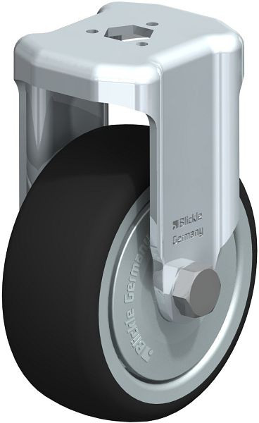 Blickle BKRA-PATH 80K-FK Apparate-Bockrolle mit Rückenloch, Thermoplastisches Polyurethan, Grau, 757455