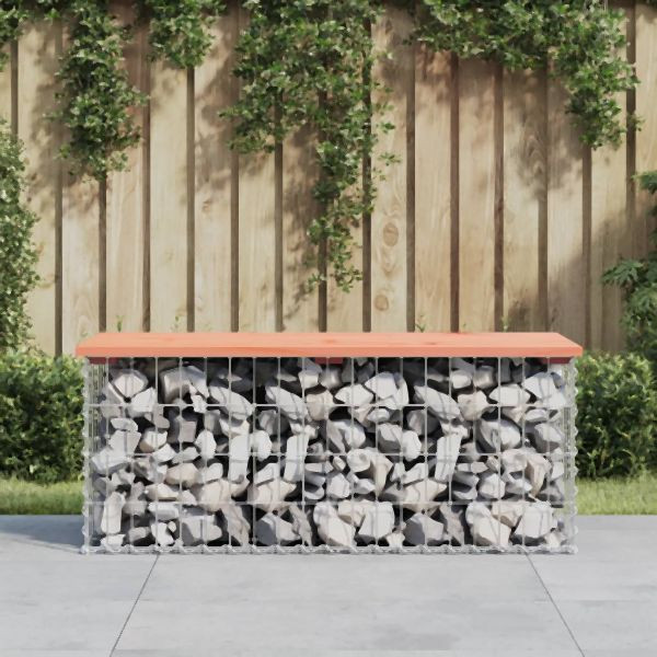 vidaXL Gartenbank aus Gabionen 103x44x42 cm Massivholz Douglasie, 834360