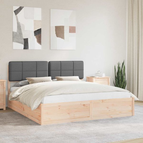 vidaXL Bettgestell mit gepolstertem Kopfteil Dunkelgrau 180 x 200 cm, 3398180