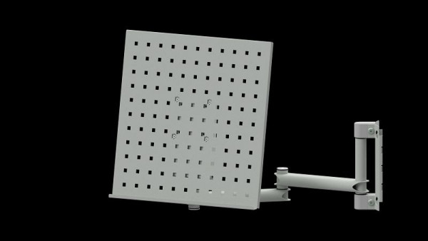 ANKE Werkbänke Gelenkarm Systemaufbau mit Lochwand, 450 x 450 mm, RAL 7035, 960.725