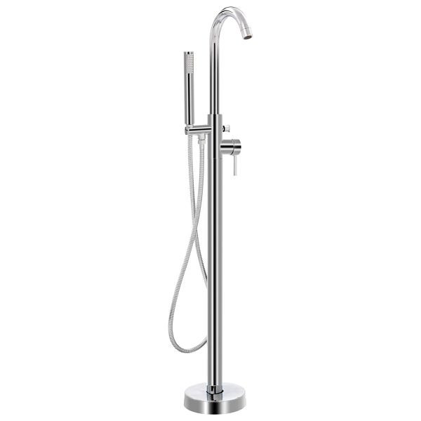 vidaXL Freistehende Badewannenarmatur Edelstahl 118,5 cm, 145091