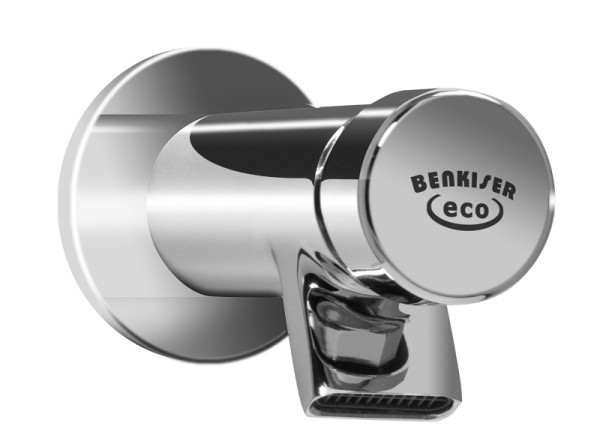 Benkiser EOS eco Wandauslauf-Selbstschlussventil (DN 15) 1/2 Zoll Anschlussgewinde, ohne B-Care, 1592010