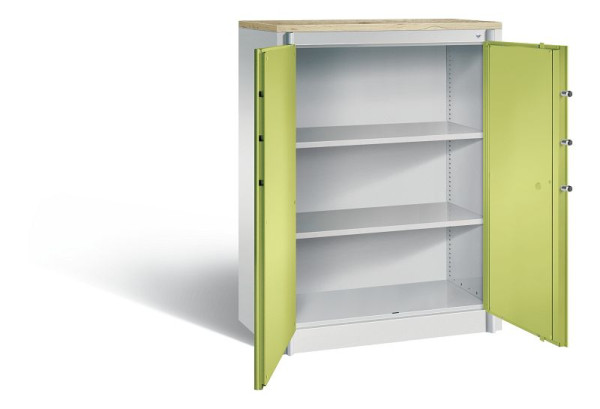 C+P Feuerschutzschrank Certos, H1226xB930xT500mm, Farbe: Lichtgrau / Viridingrün, Klinkengriff, 3 OH, 1171-00 S10326