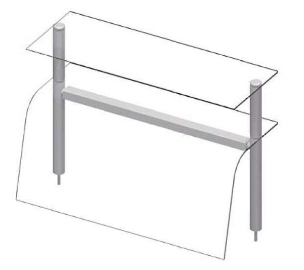Stalgast Doppel-Glas-Aufsatzbord mit Hustenschutz, Wärmelampe und Beleuchtung 1122x455x700 mm für Speisenausgabesysteme, ZS11112