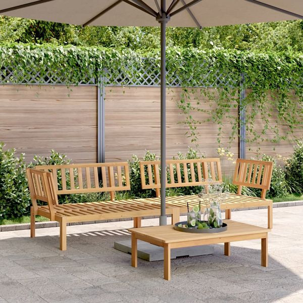 vidaXL Garten-Ecksofas aus Paletten 2 Stück Massivholz Akazie, 3209306