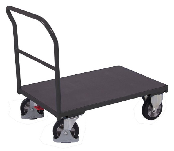 VARIOfit Schiebebügelwagen mit Siebdruckplatte, Ladefläche: 1.225 x 800 mm, RAL 7016 anthrazitgrau, sw-800.180/AG