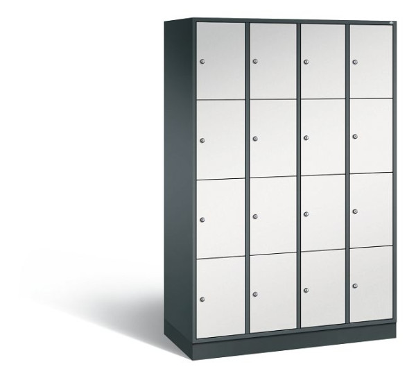 C+P Schließfachschrank Intro, 16 Fächer, H1950xB1220xT490 mm, Anthrazit/Grau, 8470-401 S10204